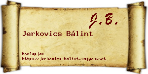 Jerkovics Bálint névjegykártya