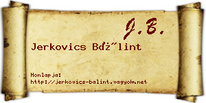 Jerkovics Bálint névjegykártya