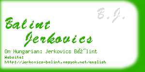 balint jerkovics business card